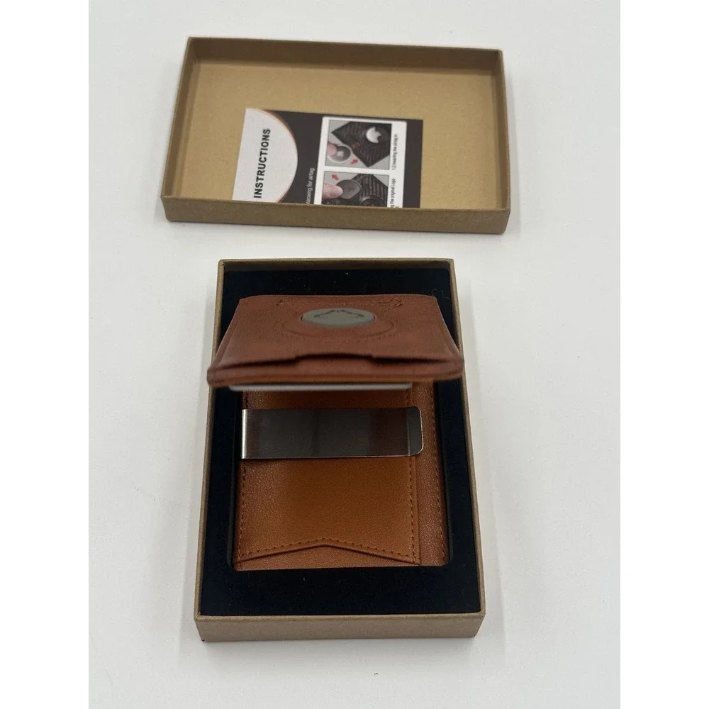 BULLIANT Mens AirTag Wallet Slim Money Clip Card Holder Brown New in Box